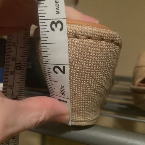 Born -  Wedge Open Toe Slip On Wedge Sandal Shoes Tan Size 6 Size 36.5 - Picture 13 of 13